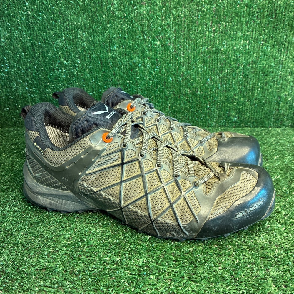 Salewa Wildfire GTX Gore-Tex Hiking Approach Shoes Black Olive Wallnut Mens 9.5
